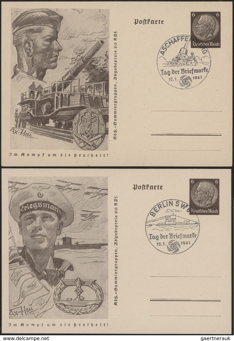 Deutsches Reich - Ganzsachen: 1941, Komplette Serie Von Ganzsachenbildpostkarten Wst. Hindenburg 6 ( - Other & Unclassified