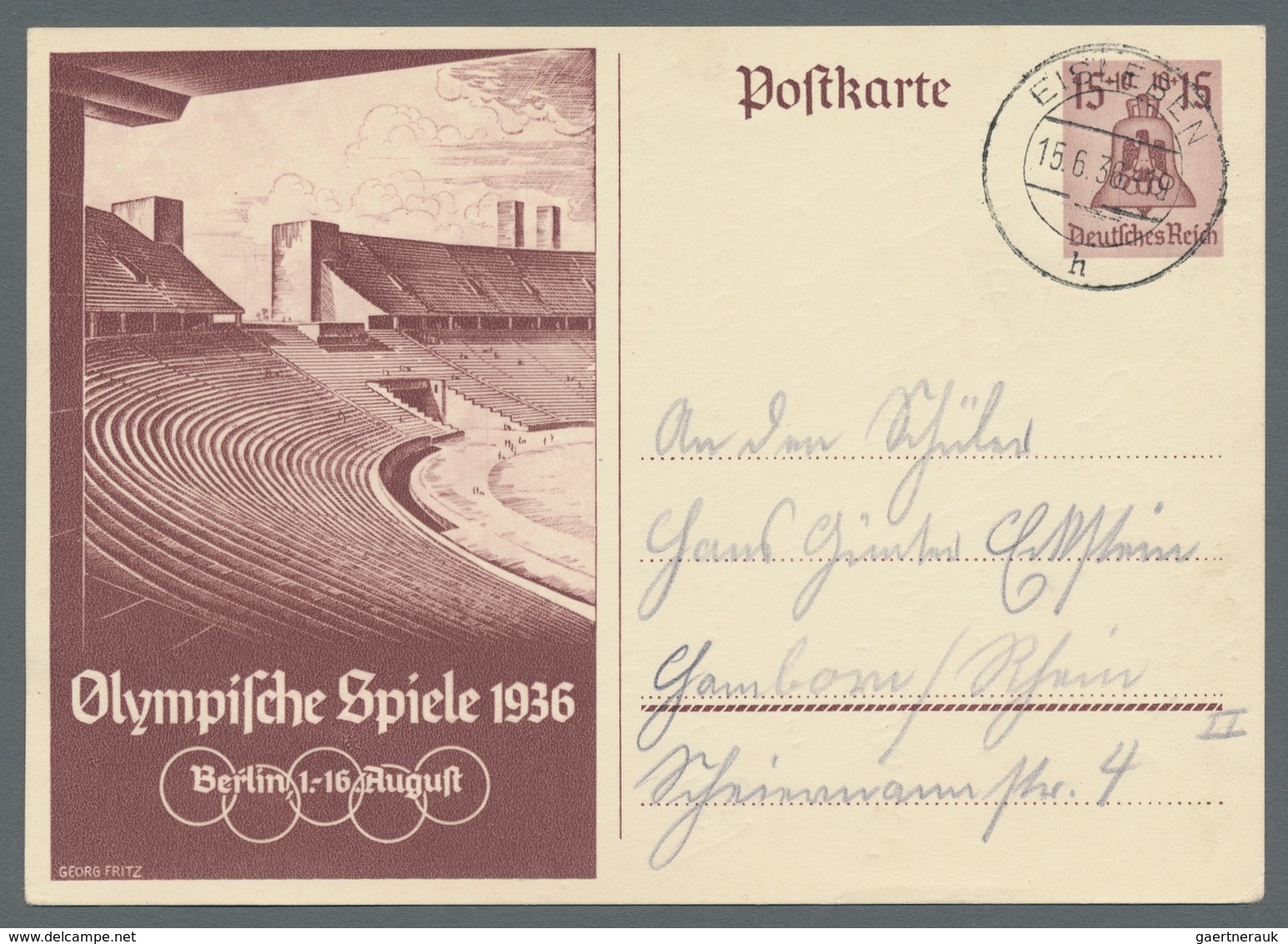 Deutsches Reich - Ganzsachen: 1936, "6 Und 15 Pfg. Olymp. Spiele Berlin", Beide Ganzsachenkarten Je - Other & Unclassified