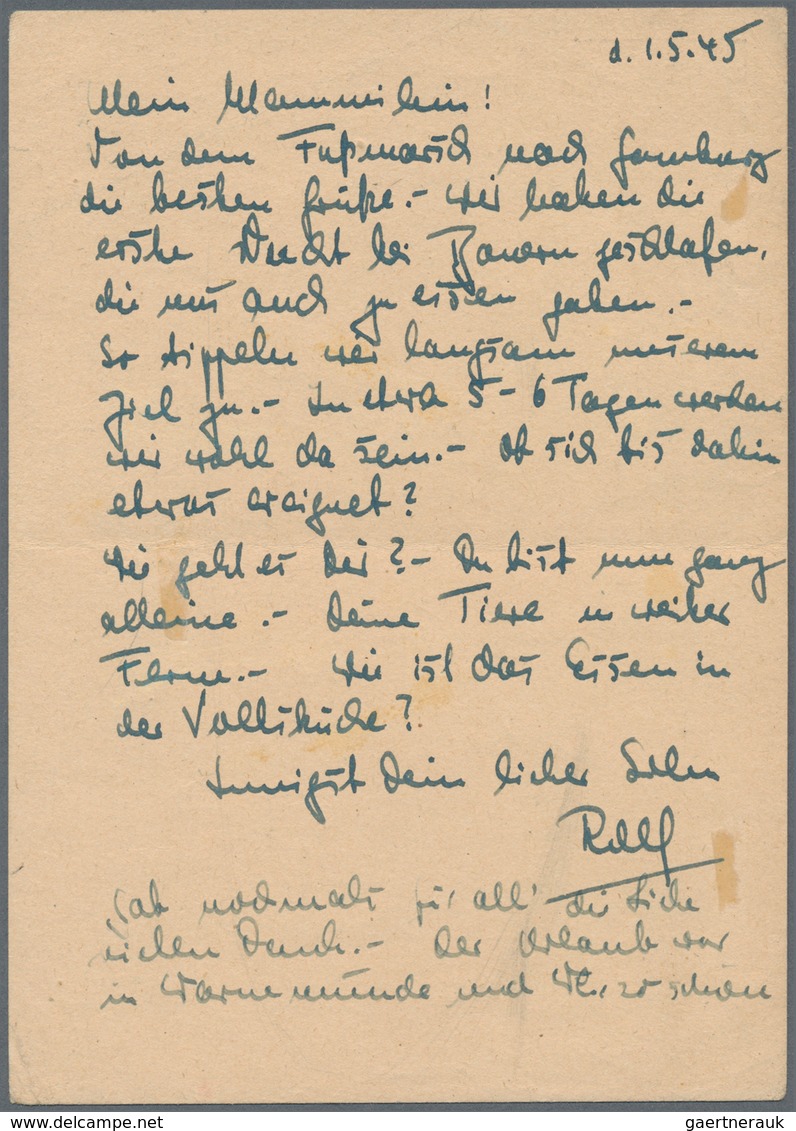 Deutsches Reich - Ganzsachen: 1945, 6 Pf Hitler GSK Mit Landpoststempel '(24) Gokeis / über Hanerau- - Andere & Zonder Classificatie