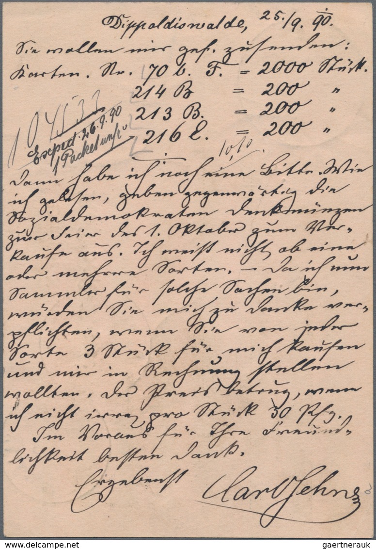 Deutsches Reich - Ganzsachen: 1890, 25 Pf Braun Krone/Adler Rohrpost-Ganzsachenkarte Mit 5 Pf Grün Z - Other & Unclassified