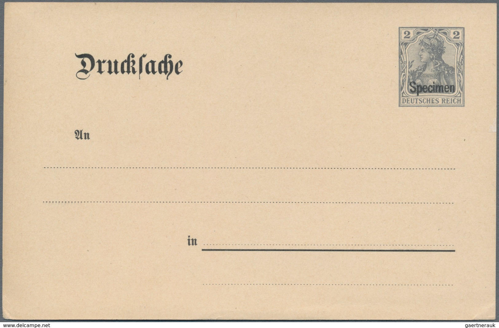 Deutsches Reich - Ganzsachen: 1902, Ungebrauchte Ganzsachenpostkarte Mit Schwarzem Aufdruck "Drucksa - Other & Unclassified