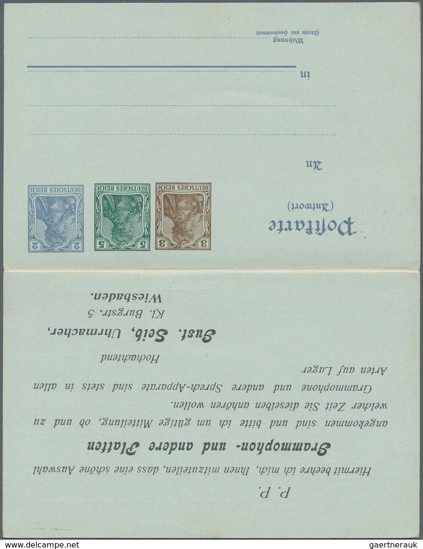 Deutsches Reich - Ganzsachen: 1906/1920. Doppelkarte 3 Pf Braun Neben 5 Pf Grün Neben 2 Pf Grau Germ - Andere & Zonder Classificatie