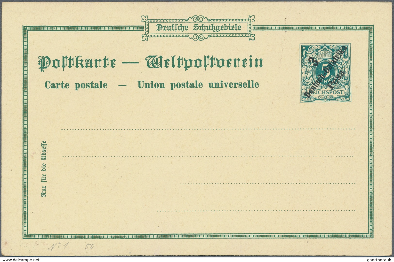 Deutsches Reich - Privatganzsachen: 1900(ca.), Deutsch-Ostafrika. Set Von 4 Privat-Postkarten 3 Pesa - Other & Unclassified