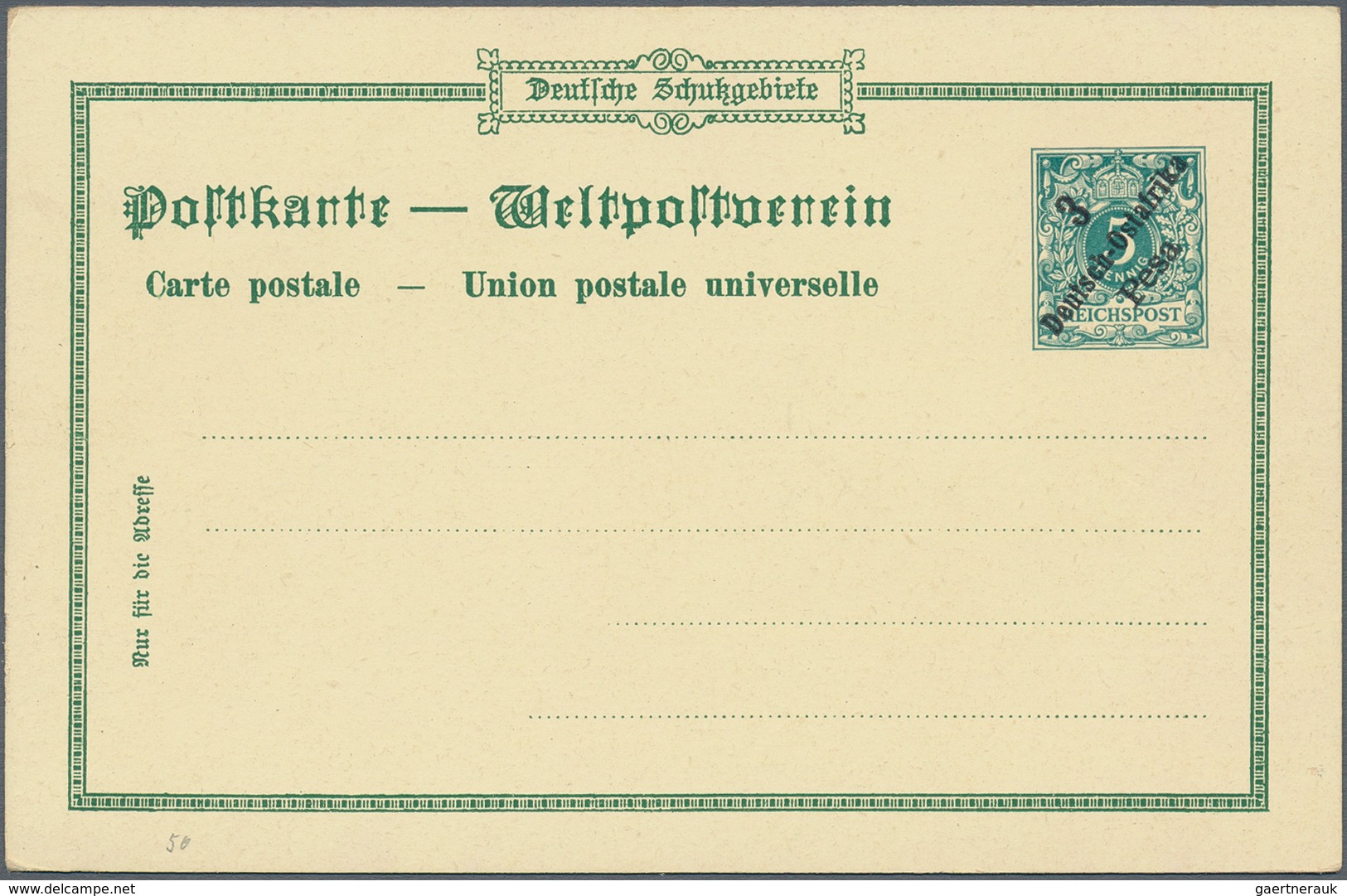 Deutsches Reich - Privatganzsachen: 1900(ca.), Deutsch-Ostafrika. Set Von 4 Privat-Postkarten 3 Pesa - Sonstige & Ohne Zuordnung