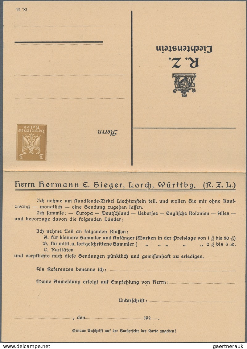 Deutsches Reich - Privatganzsachen: 1925 (ca). Doppelkarte 3+0 Pf Reichsadler "Hermann E. Sieger - R - Sonstige & Ohne Zuordnung