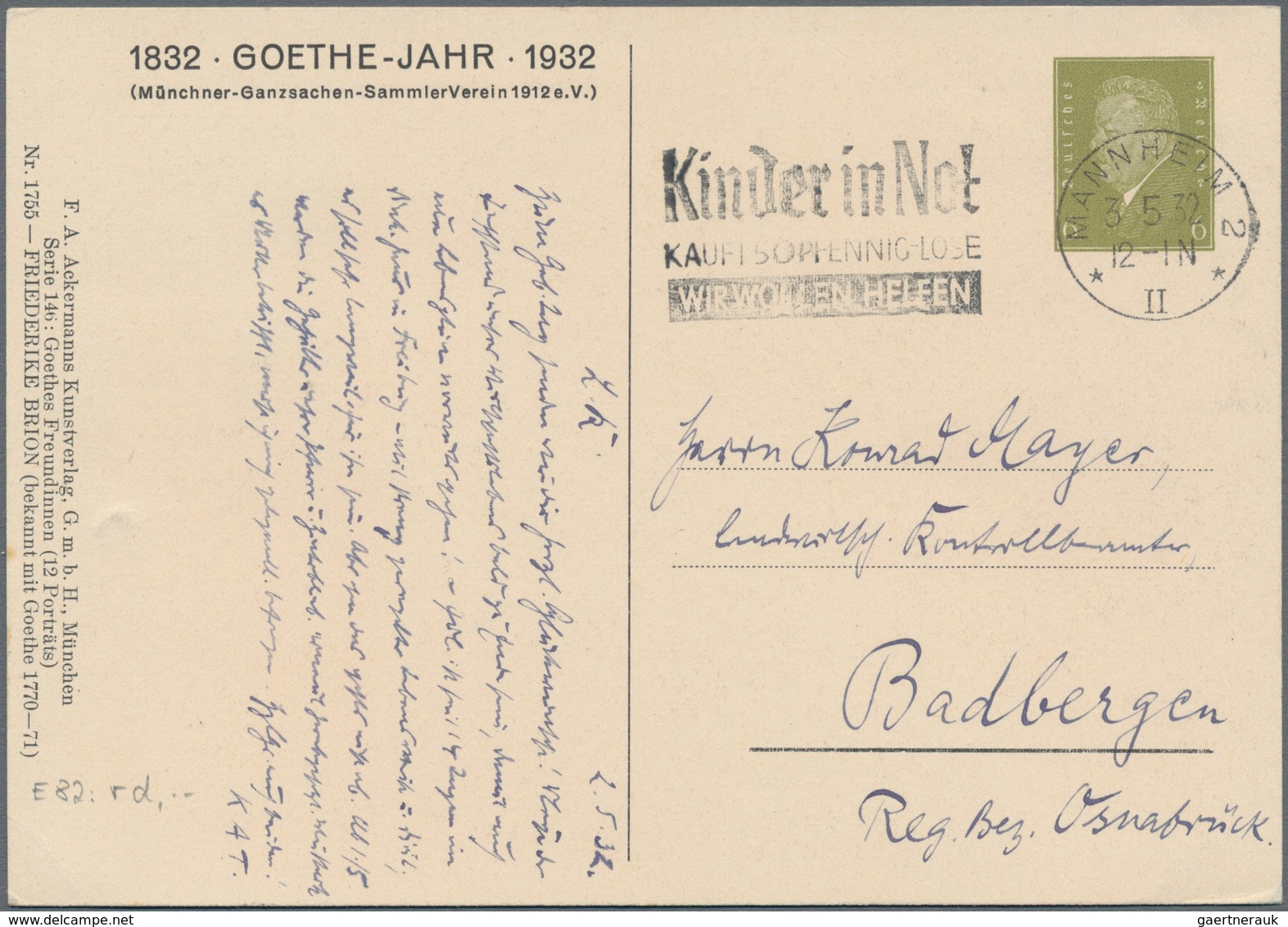 Deutsches Reich - Privatganzsachen: 1932, Bedarfs- Und Portogerecht Gebrauchte Private Ganzsachenpos - Sonstige & Ohne Zuordnung