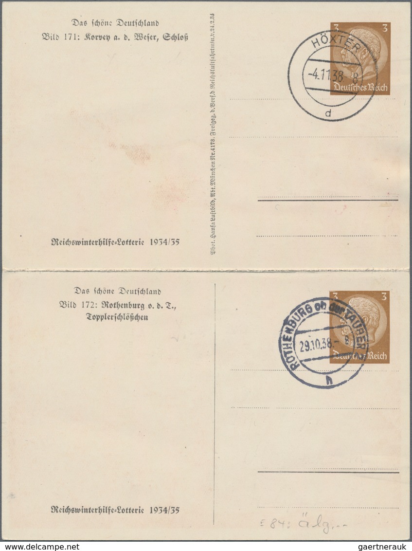Deutsches Reich - Privatganzsachen: 1934, Blankogestempelte Doppelkarte 3+3 Pf Hindenburg "Das Schön - Other & Unclassified