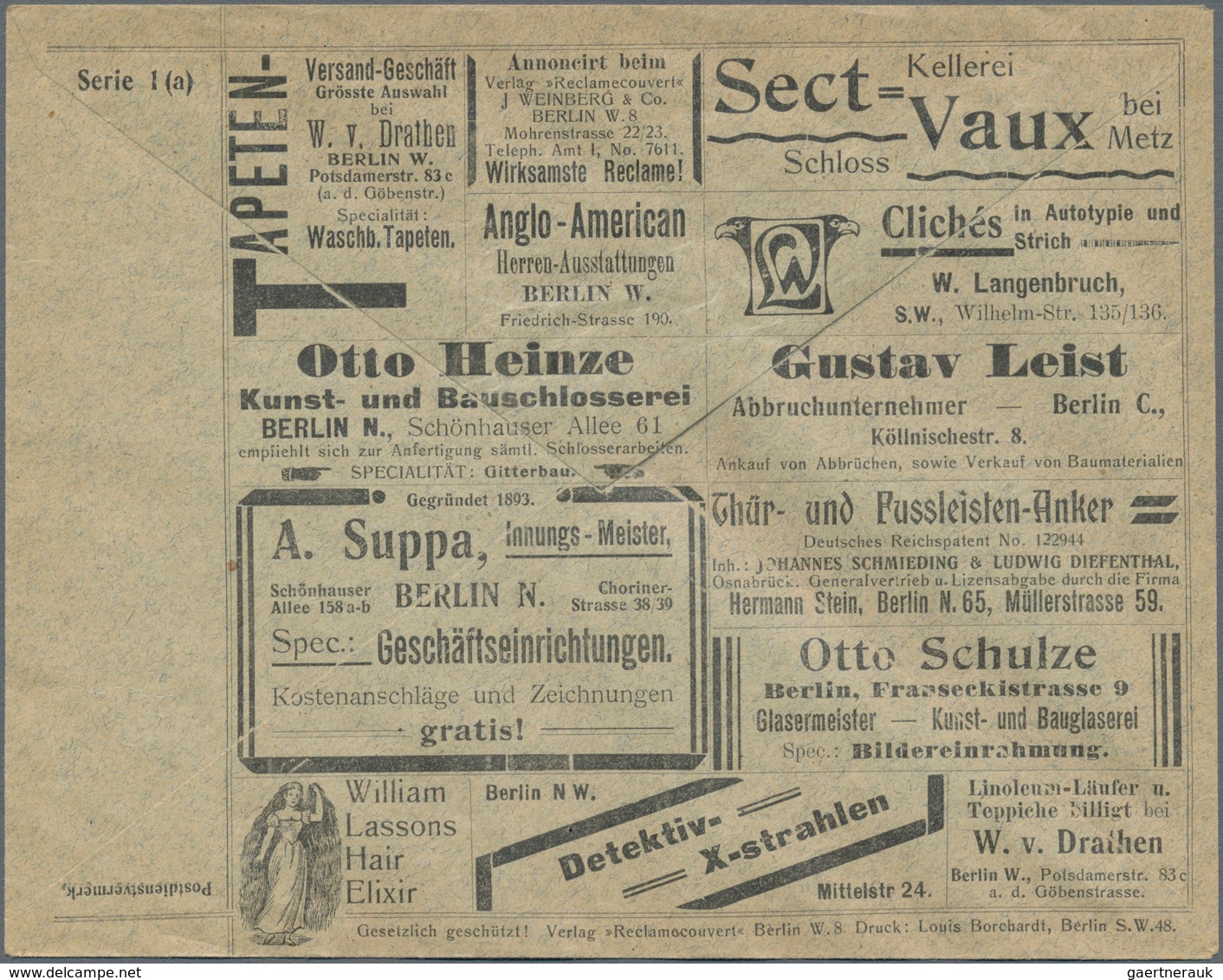 Deutsches Reich - Privatganzsachen: 1902 (ca.), Deutsches Reich. Privat-Anzeigenumschlag 5 Pf Grau-g - Sonstige & Ohne Zuordnung