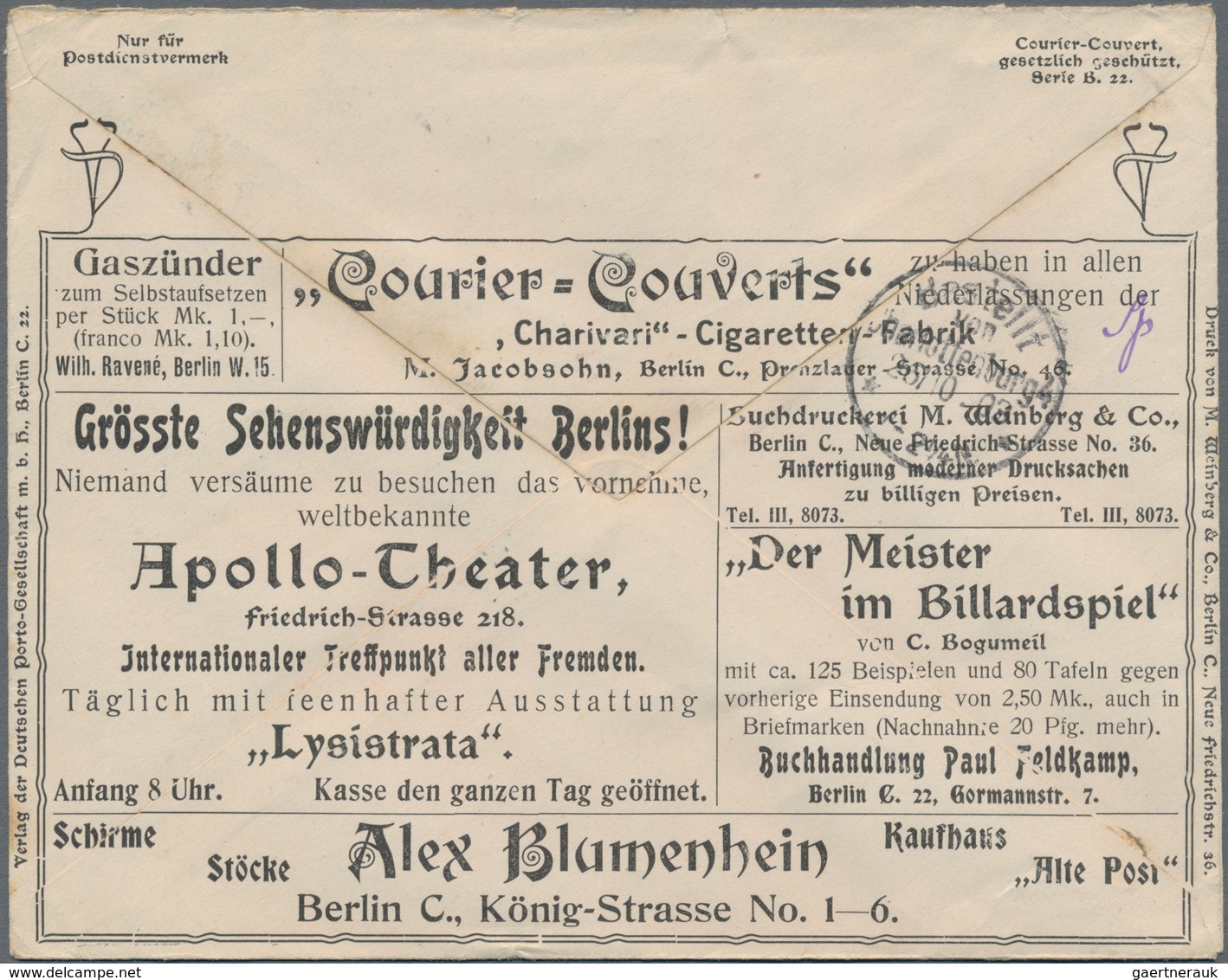 Deutsches Reich - Privatganzsachen: 1903, Deutsches Reich. Privat-Anzeigenumschlag 5 Pf Germania (Se - Other & Unclassified