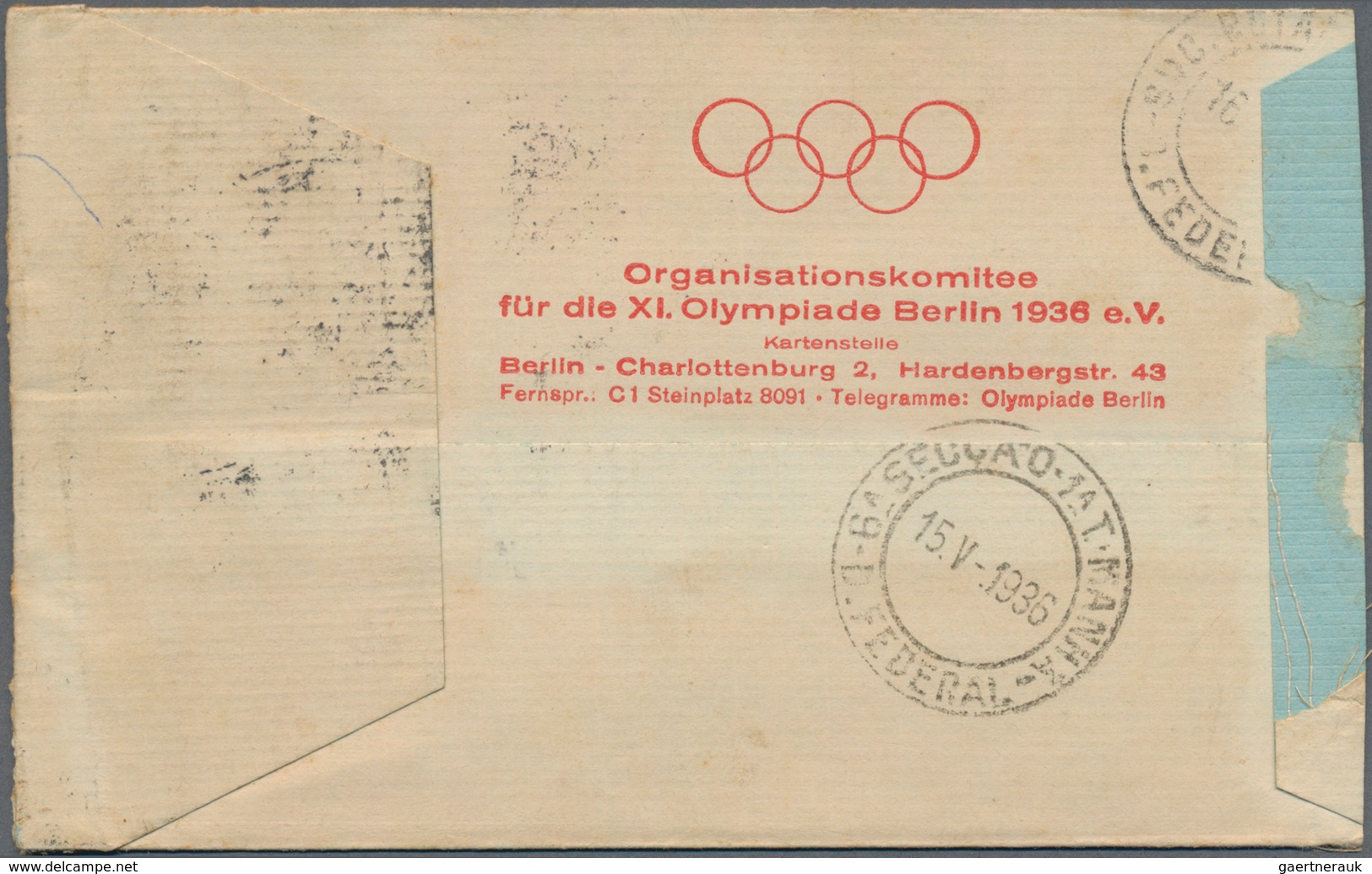 Deutsches Reich - Besonderheiten: 1936, "Organisationskomitee Für Die XI.Olympiade Berlin" Roter Zud - Other & Unclassified