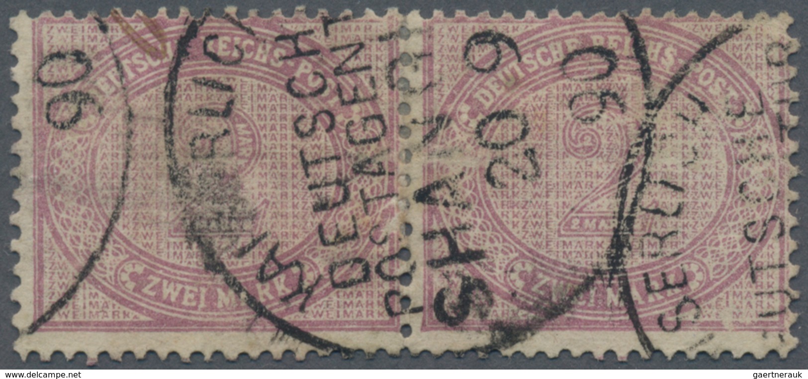Deutsche Post In China - Vorläufer: 1886/1889, 2 Mark Lebhaftgraulila Im Waager. Paar Sauber Gestemp - China (kantoren)