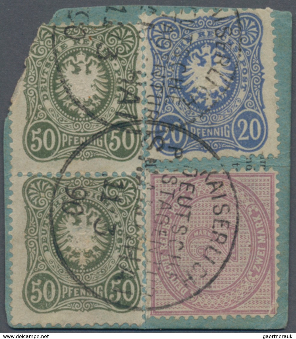 Deutsche Post In China - Vorläufer: 1886/1889, 2 Mark Lebhaftgraulila, 20 Pf Dunkelultramarin Und 50 - China (offices)