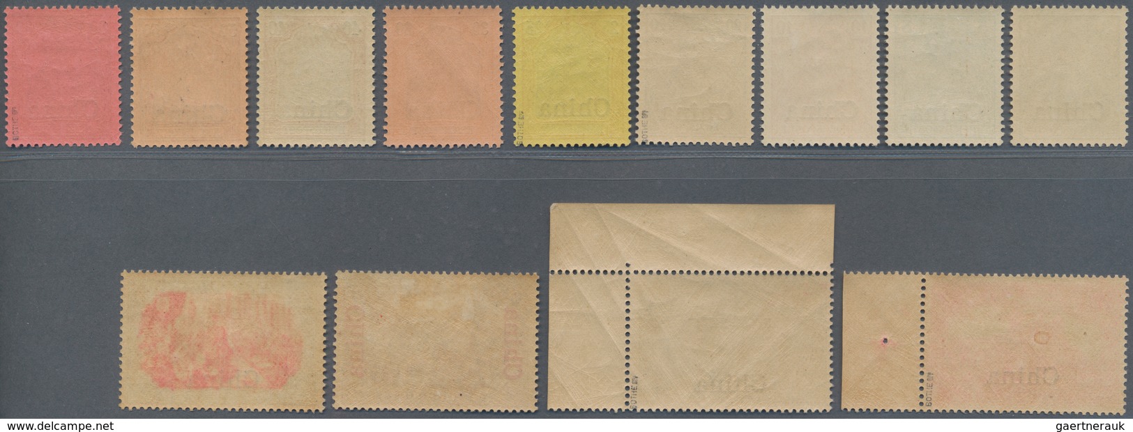 Deutsche Post In China: 1901, Germania Reichspost, 3 Pfg. Bis 5 Mark, Komplette Serie Von 13 Werten, - Deutsche Post In China