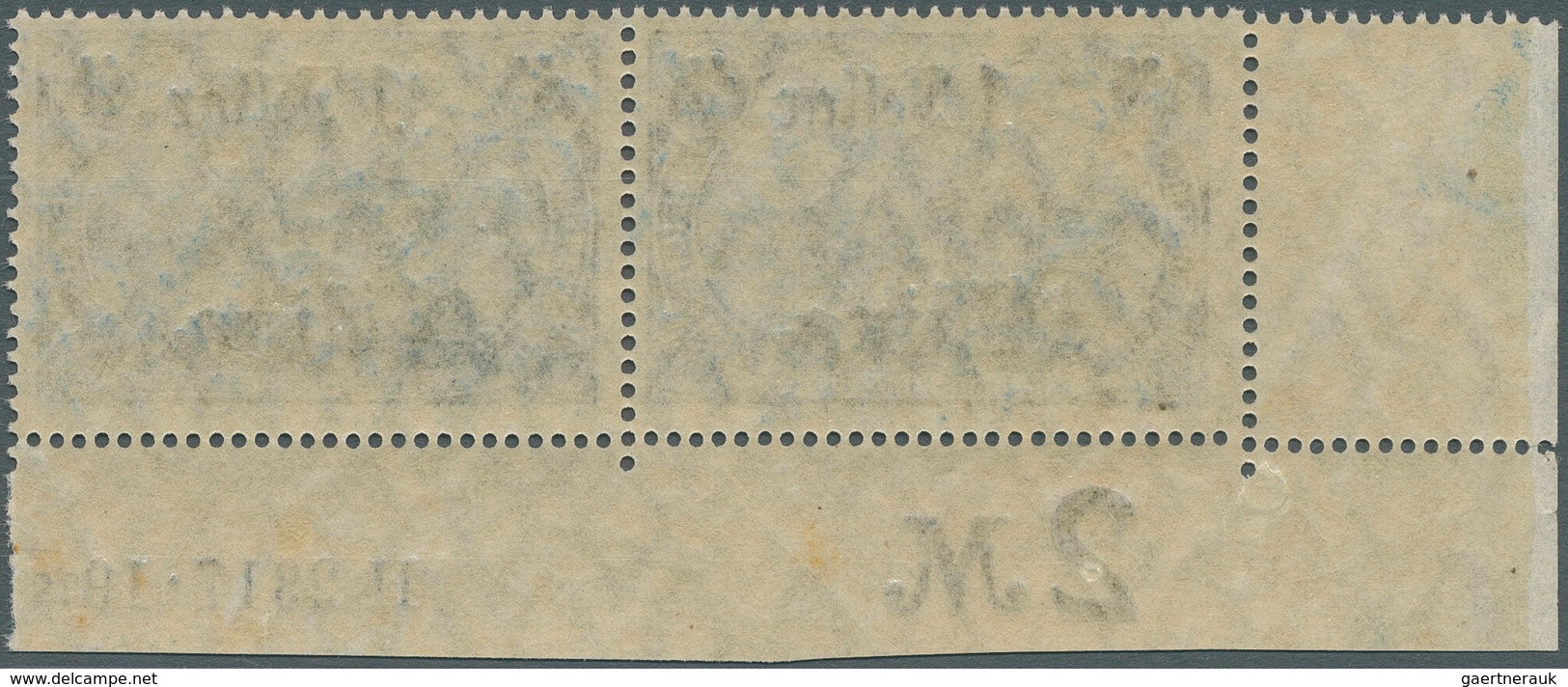Deutsche Post In China: 1919, Freimarken 1 Dollar Auf 2 Mark, Kriegsdruck, Zähnung 26:17, Abstand 10 - China (offices)