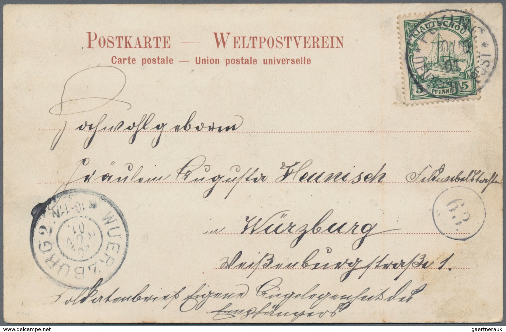 Deutsche Post In China: 1901, PETSCHILI: 5 Pf Kaiseryacht Von Kiautschou Auf Ansichtkarte "Im Kaiser - China (kantoren)