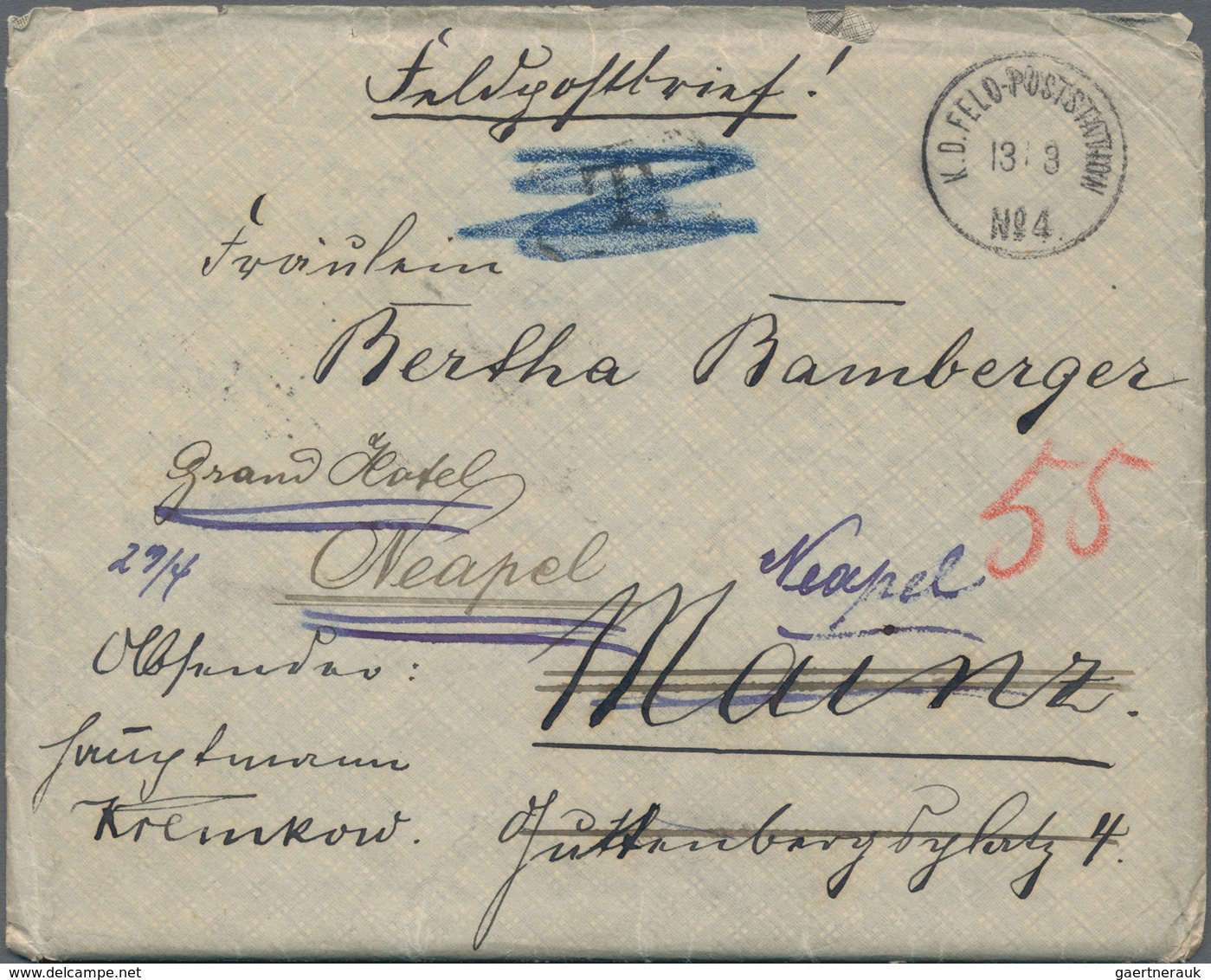 Deutsche Post In China: 1901, Feldpostbrief Aus Der Zeit Des Boxeraufstandes Von Der K.D.Feldpoststa - China (kantoren)