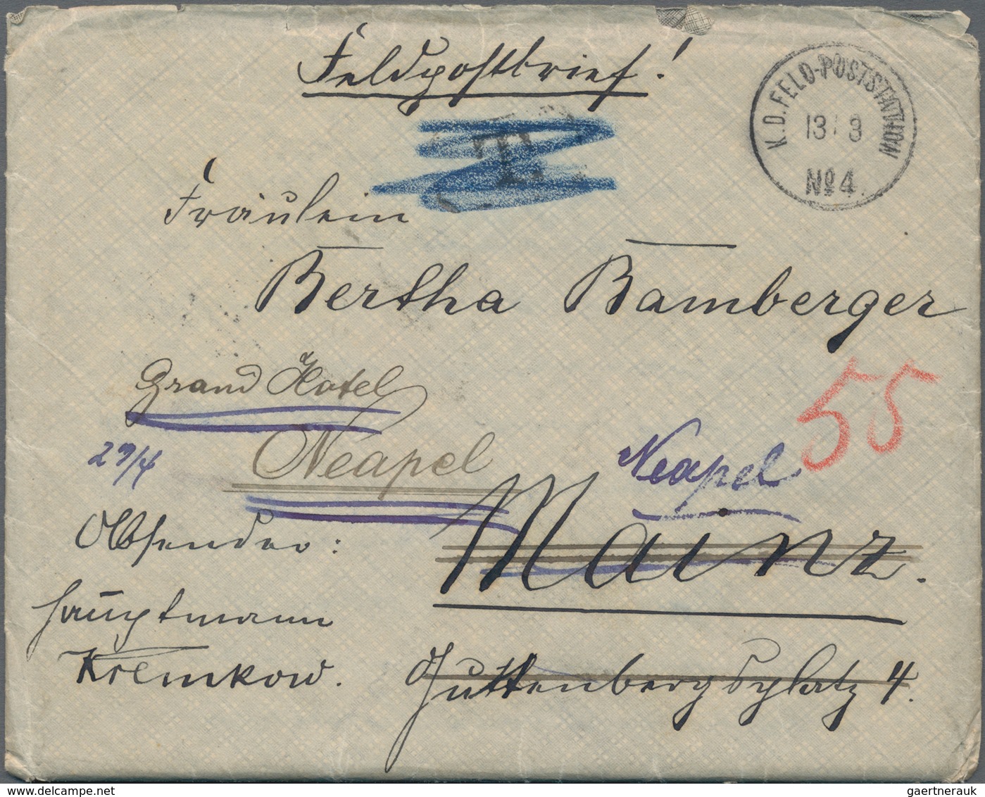 Deutsche Post In China: 1901, Feldpostbrief Aus Der Zeit Des Boxeraufstandes Von Der K.D.Feldpoststa - Deutsche Post In China