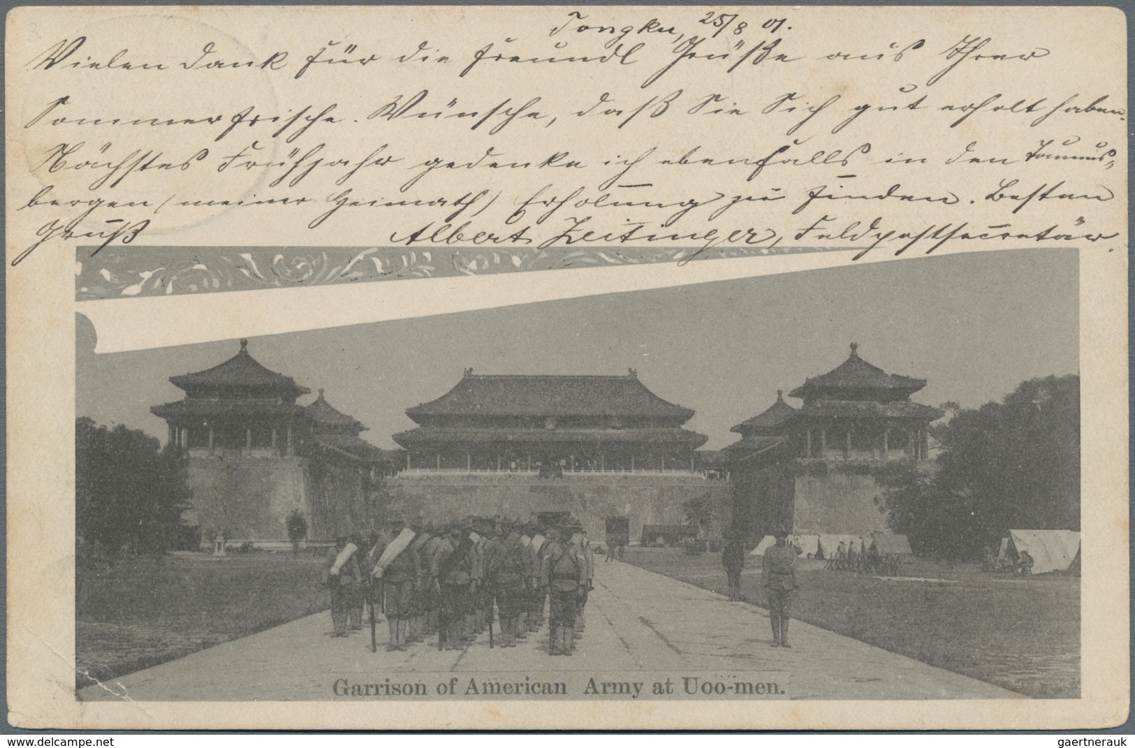 Deutsche Post In China - Stempel: 1901 (25.8.), "KAISERLICH DEUTSCHE BAHNPOST PEKING TAKU ***", Klar - China (offices)