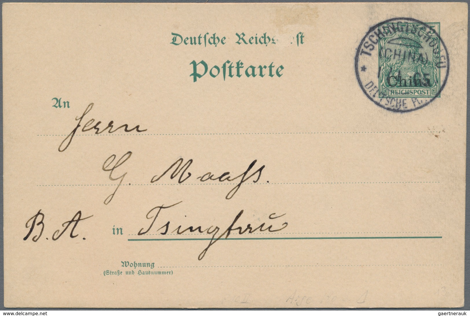 Deutsche Post In China - Stempel: 1905 (1.1.), "TSCHINGTSCHO*UFU (ChINA) DEUTSCHE POST" Klarer Absch - China (offices)