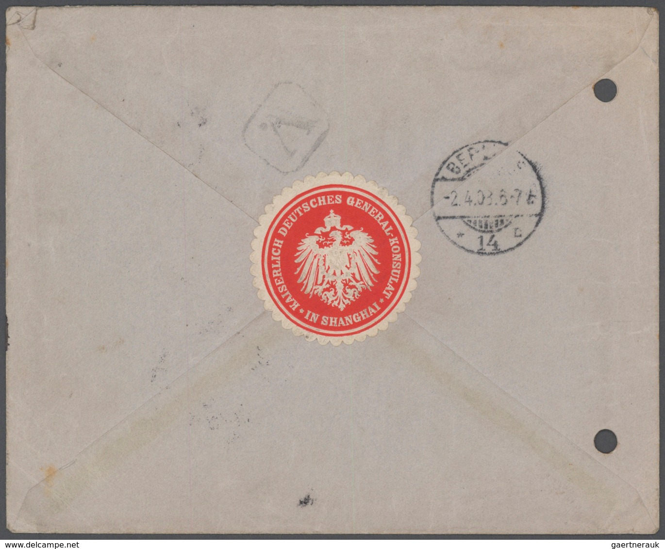 Deutsche Post In China - Stempel: 1908: "SCHANGHAI DP B 12.3.08" Klar Auf Bedarfsbrief Vom Kaiserl. - China (offices)