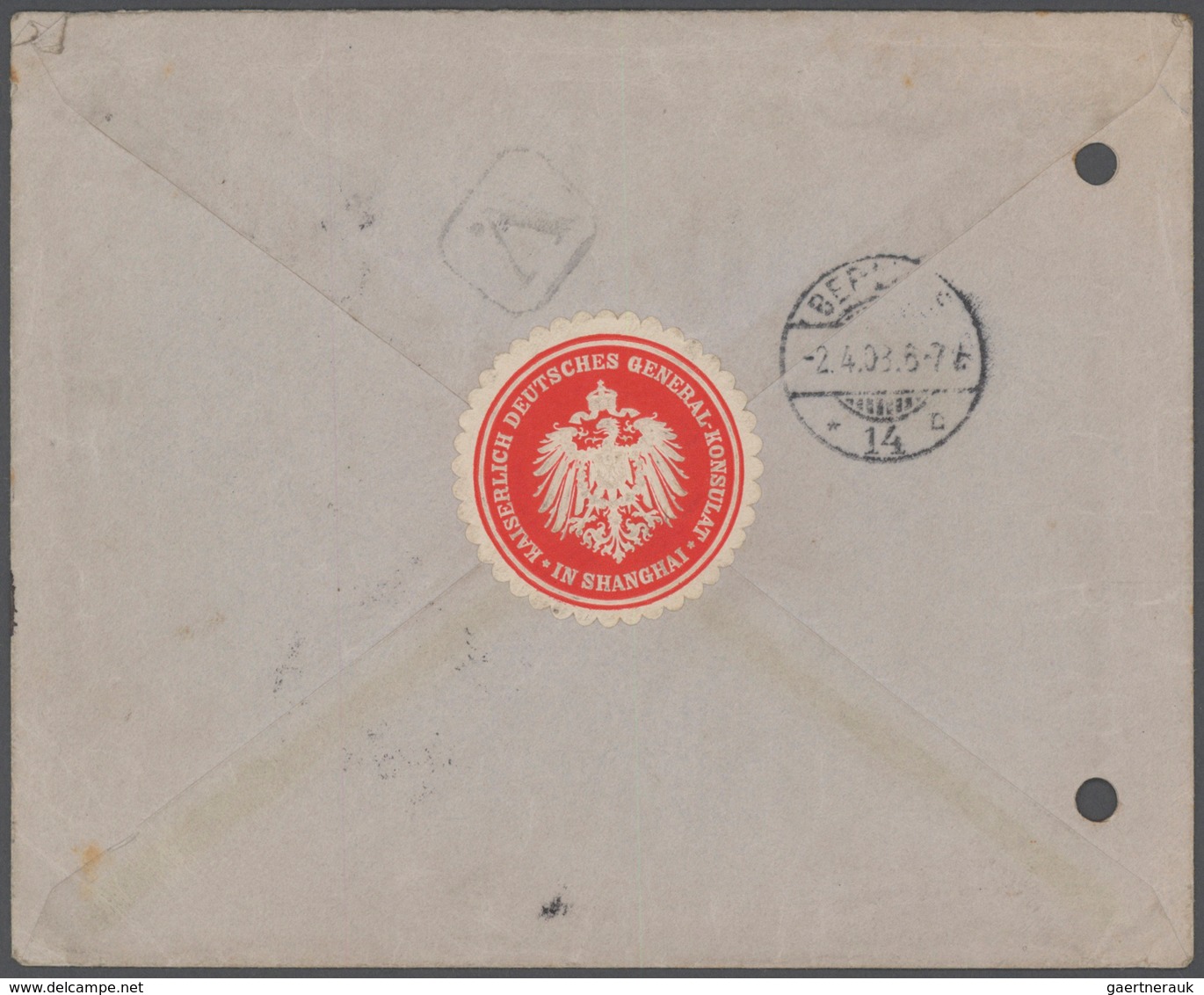 Deutsche Post In China - Stempel: 1908: "SCHANGHAI DP B 12.3.08" Klar Auf Bedarfsbrief Vom Kaiserl. - Deutsche Post In China