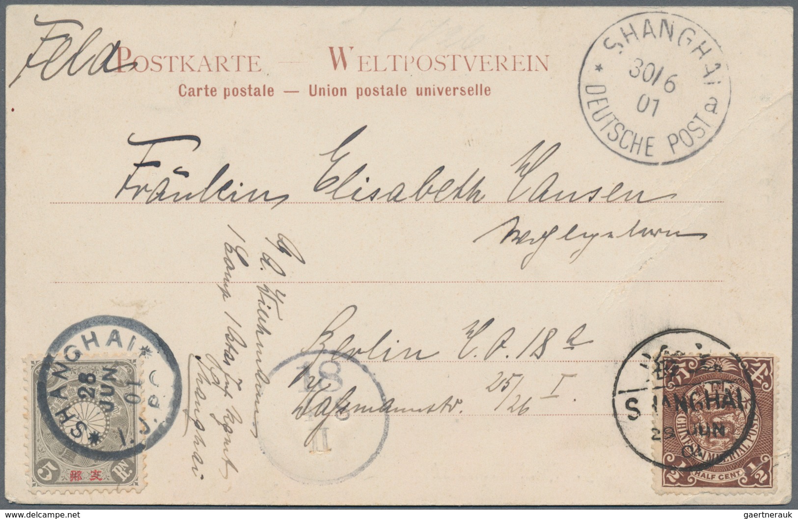 Deutsche Post In China - Besonderheiten: 1901, Feldpost-Ansichtskarte Mit Chinesischer Und Japanisch - China (kantoren)