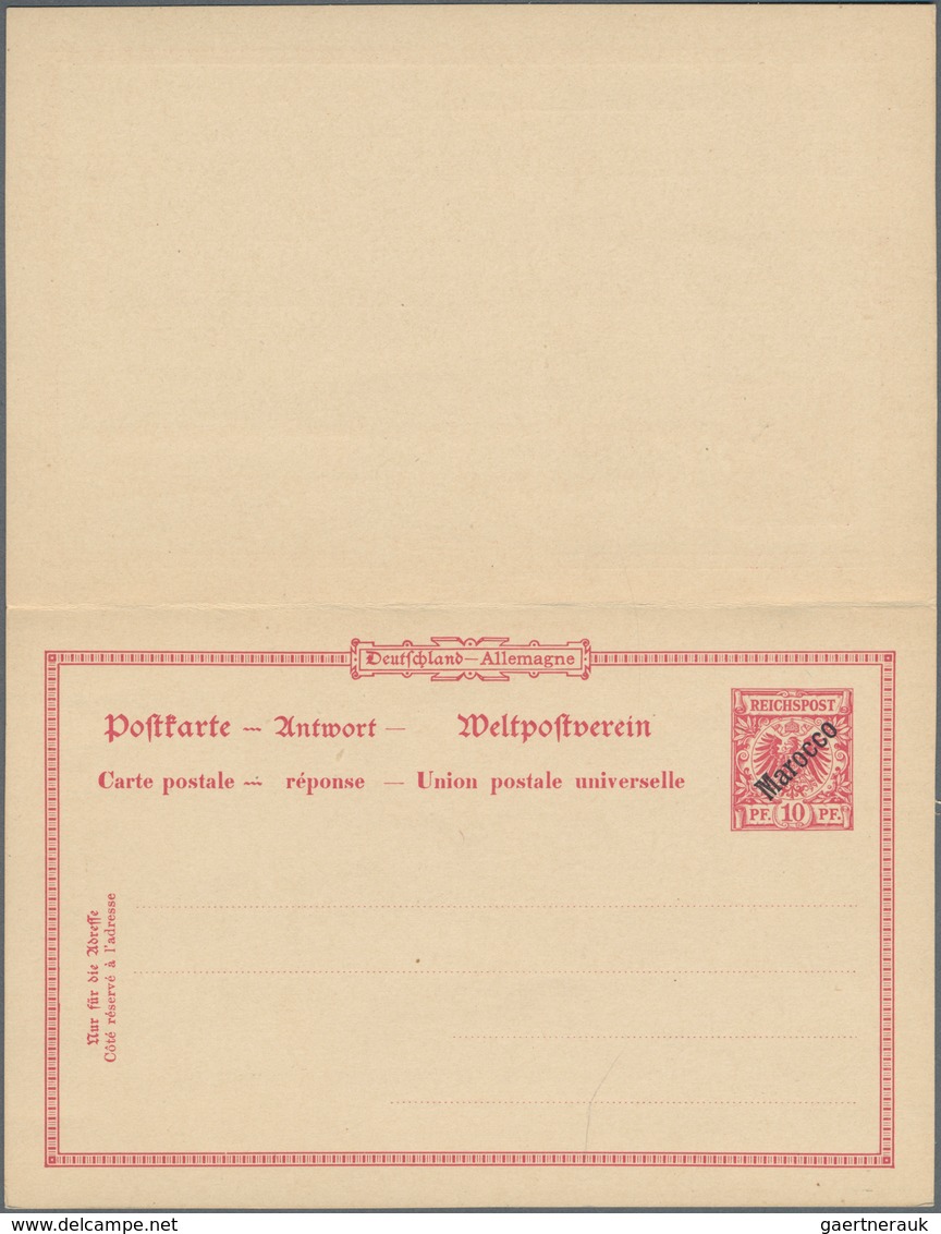 Deutsche Post in Marokko - Ganzsachen: 1899, vier verschiedene ungebrauchte Ganzsachenkarten (davon