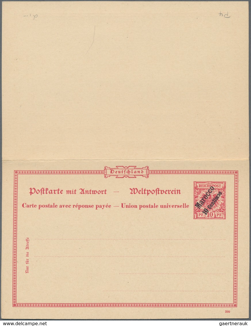 Deutsche Post In Marokko - Ganzsachen: 1899, Ungebrauchte Ganzsachenpostkarte Mit Bezahlter Antwort - Morocco (offices)