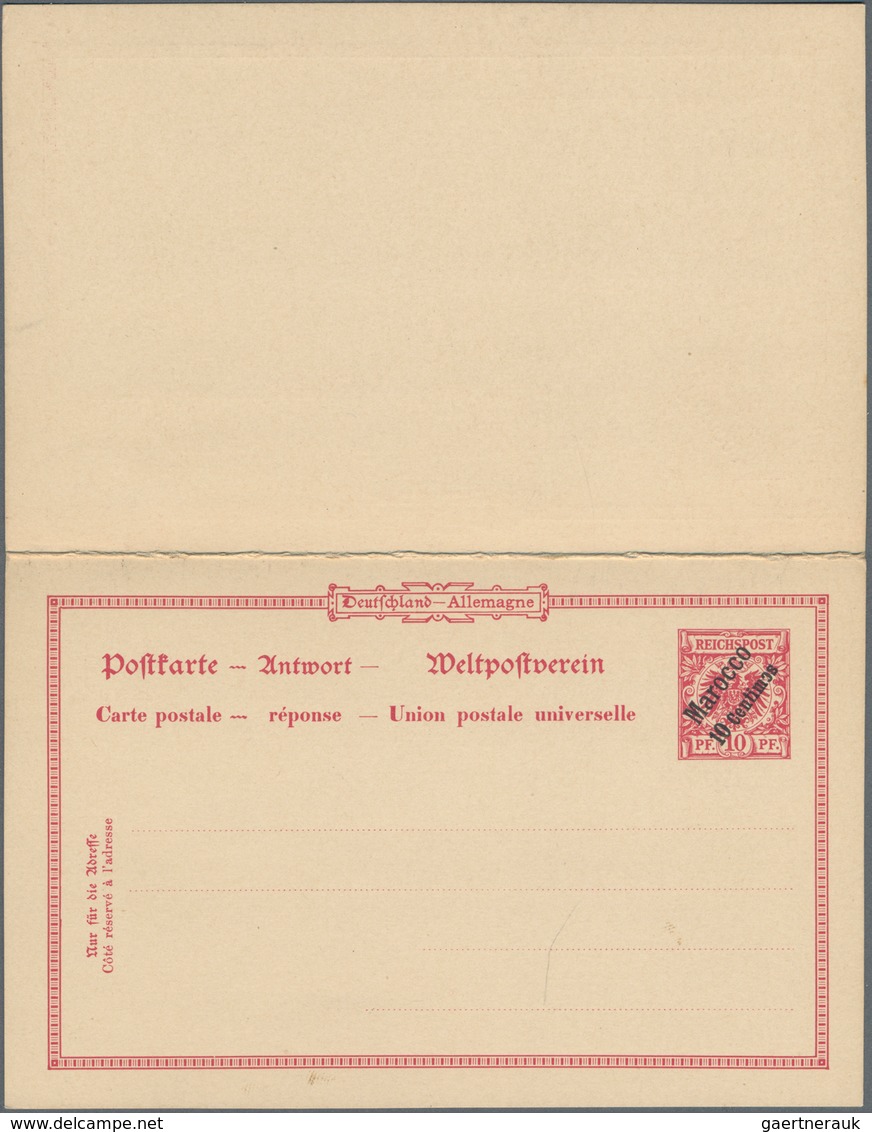 Deutsche Post In Marokko - Ganzsachen: 1899, Ungebrauchte Ganzsachenpostkarte Mit Bezahlter Antwort - Marokko (kantoren)