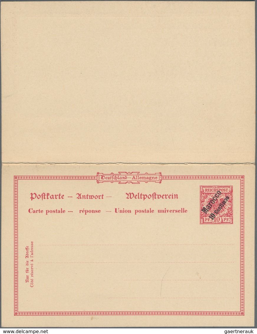 Deutsche Post In Marokko - Ganzsachen: 1899, Ungebrauchte Ganzsachenpostkarte Mit Bezahlter Antwort - Morocco (offices)