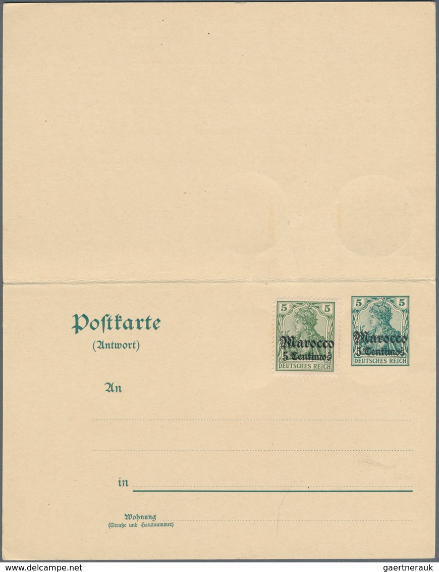 Deutsche Post In Marokko - Ganzsachen: 1906/10, Zwei Gebrauchte Ganzsachenpostkarten Jeweils Mit Bez - Marokko (kantoren)