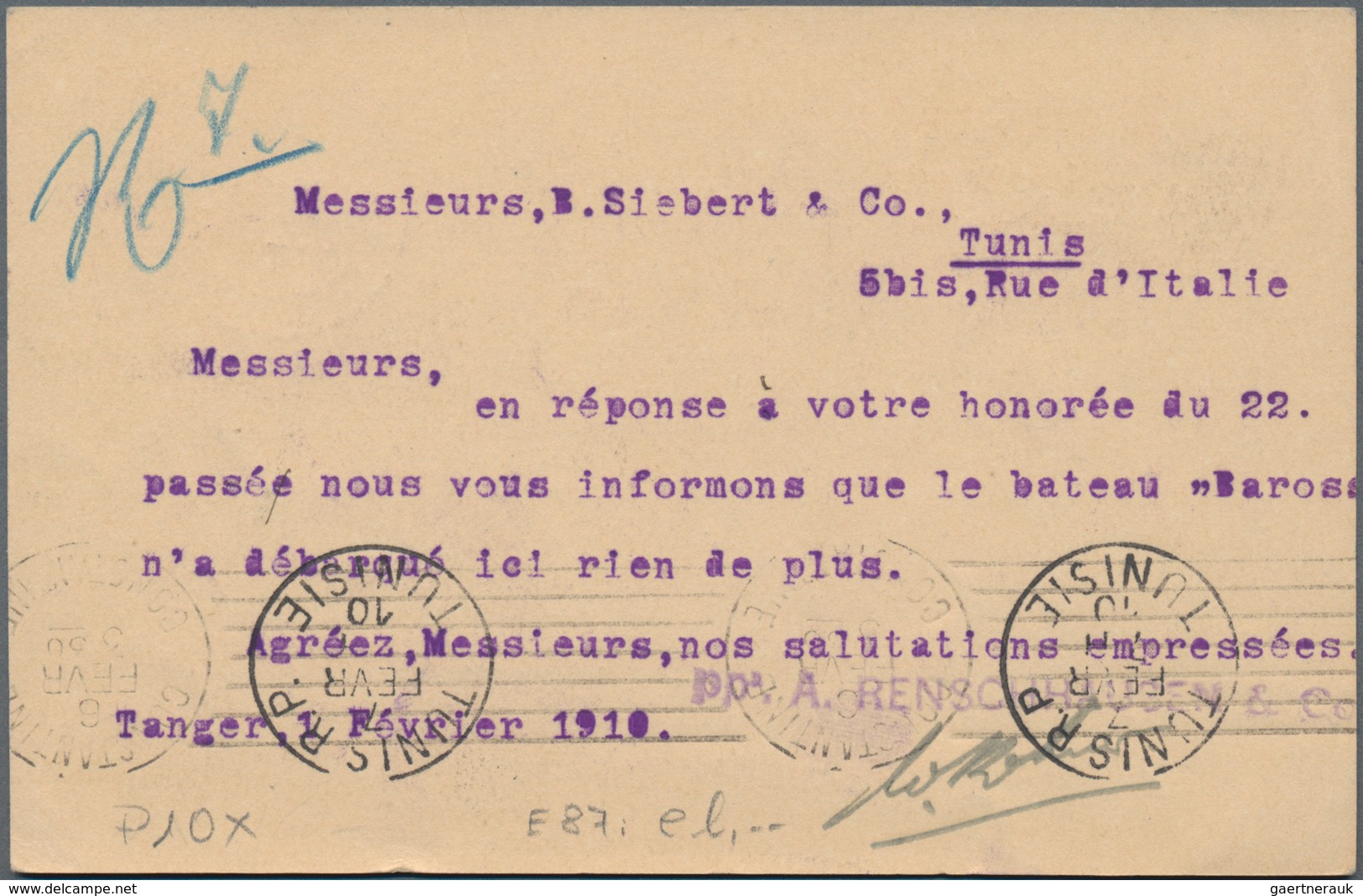 Deutsche Post In Marokko - Ganzsachen: 1907/10, Zwei Bedarfs- Und Portogerecht Gebrauchte Ganzsachen - Morocco (offices)