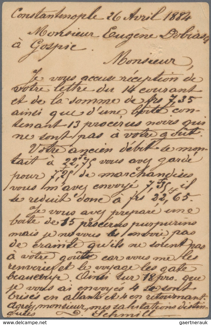 Deutsche Post In Der Türkei - Vorläufer: 1884/1886, 3x 10 Pf Ganzsachenkarten Je Mit K1 Constantinop - Deutsche Post In Der Türkei