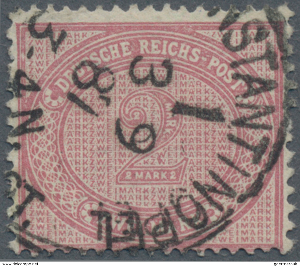 Deutsche Post In Der Türkei: 1884, 2 Mark Innendienst, In Der B-Farbe Lebhaftrosalila, Entwertet Mit - Deutsche Post In Der Türkei