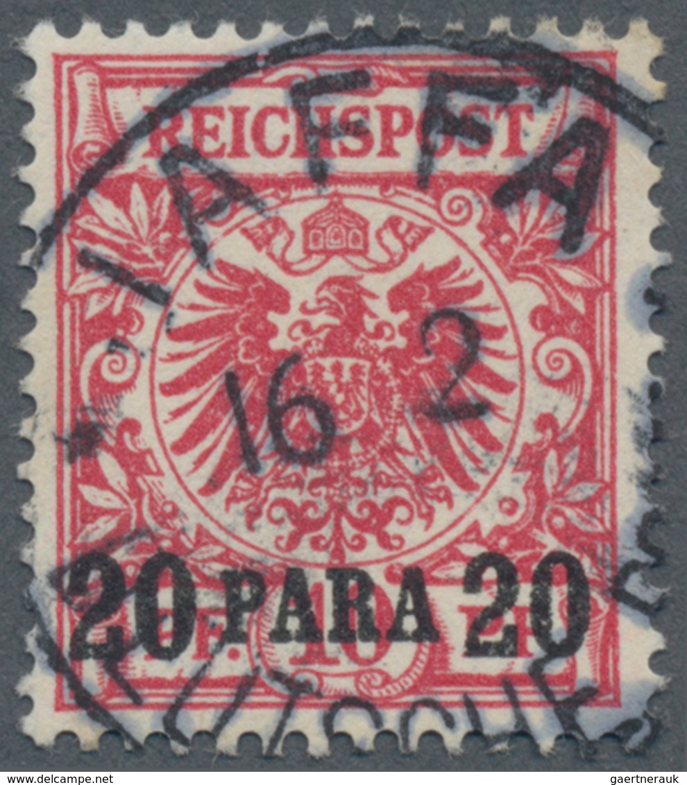 Deutsche Post In Der Türkei: 1899, Krone/Adler, 20 PA Auf 10 Pf., In Der Seltenen Farbe DUNKELROSA(R - Deutsche Post In Der Türkei