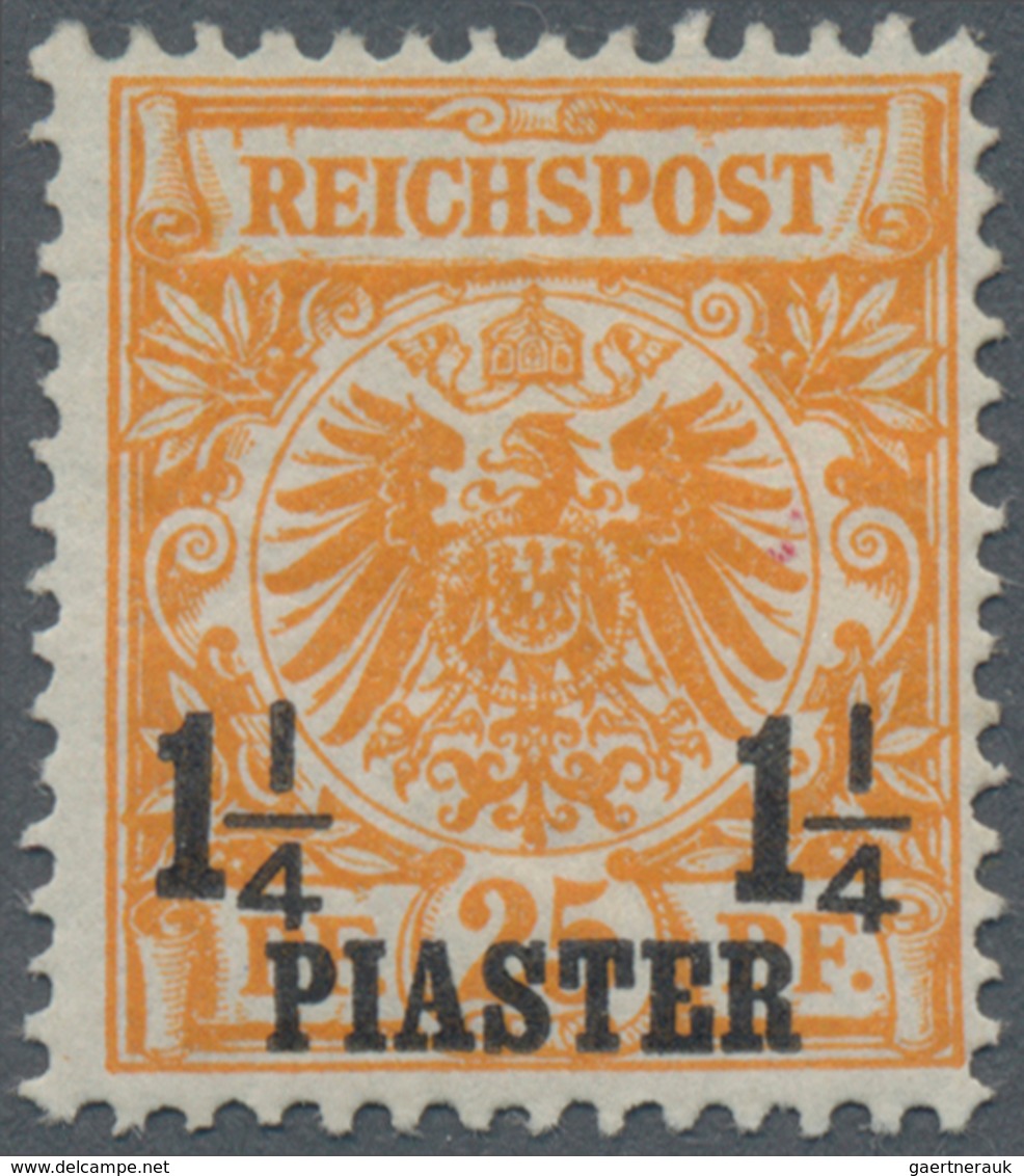 Deutsche Post In Der Türkei: 1889, Freimarke 1¼ PIA Auf 25 Pfg. Gelborange. Die Marke Ist Farbfrisch - Deutsche Post In Der Türkei