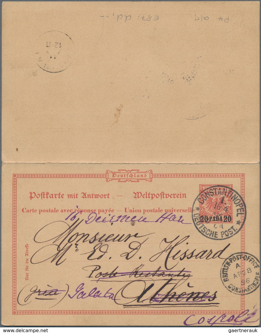 Deutsche Post In Der Türkei - Ganzsachen: 1896, Bedarfs- Und Portogerechte Verwendung Einer Ganzsach - Turkey (offices)