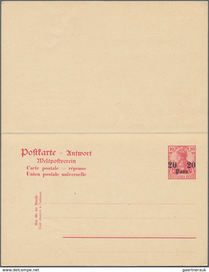 Deutsche Post In Der Türkei - Ganzsachen: 1906, Drei Gebrauchte Ganzsachenpostkarten Mit Bezahlter A - Turkse Rijk (kantoren)