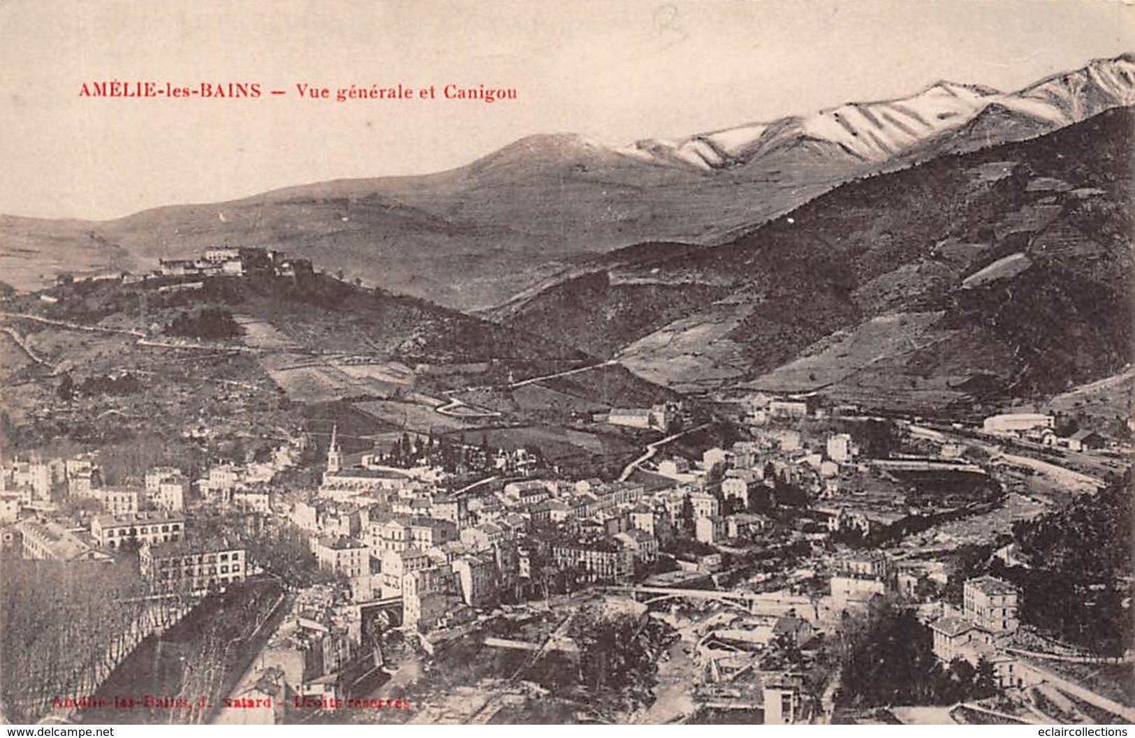 Amélie Les Bains         66        Vue Générale Et Canigou    (voir Scan) - Otros & Sin Clasificación