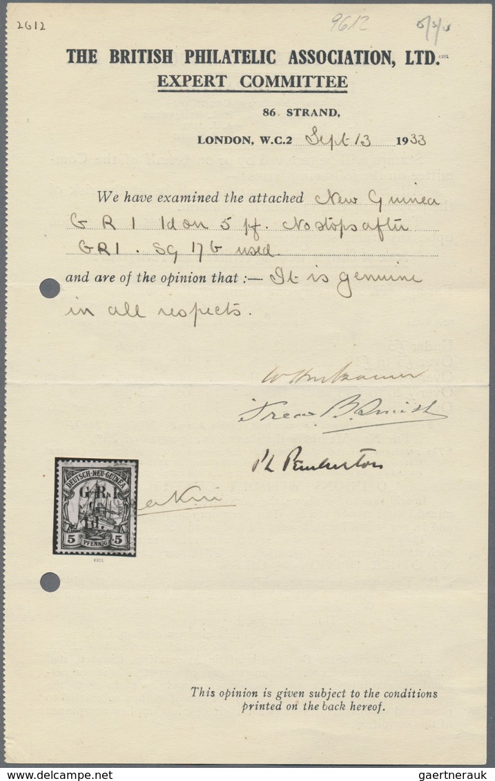 Deutsch-Neuguinea - Britische Besetzung: 1914/1915, 1d. Auf 5 Pfg. Grün, Enger Aufdruck, Mit Abart " - German New Guinea