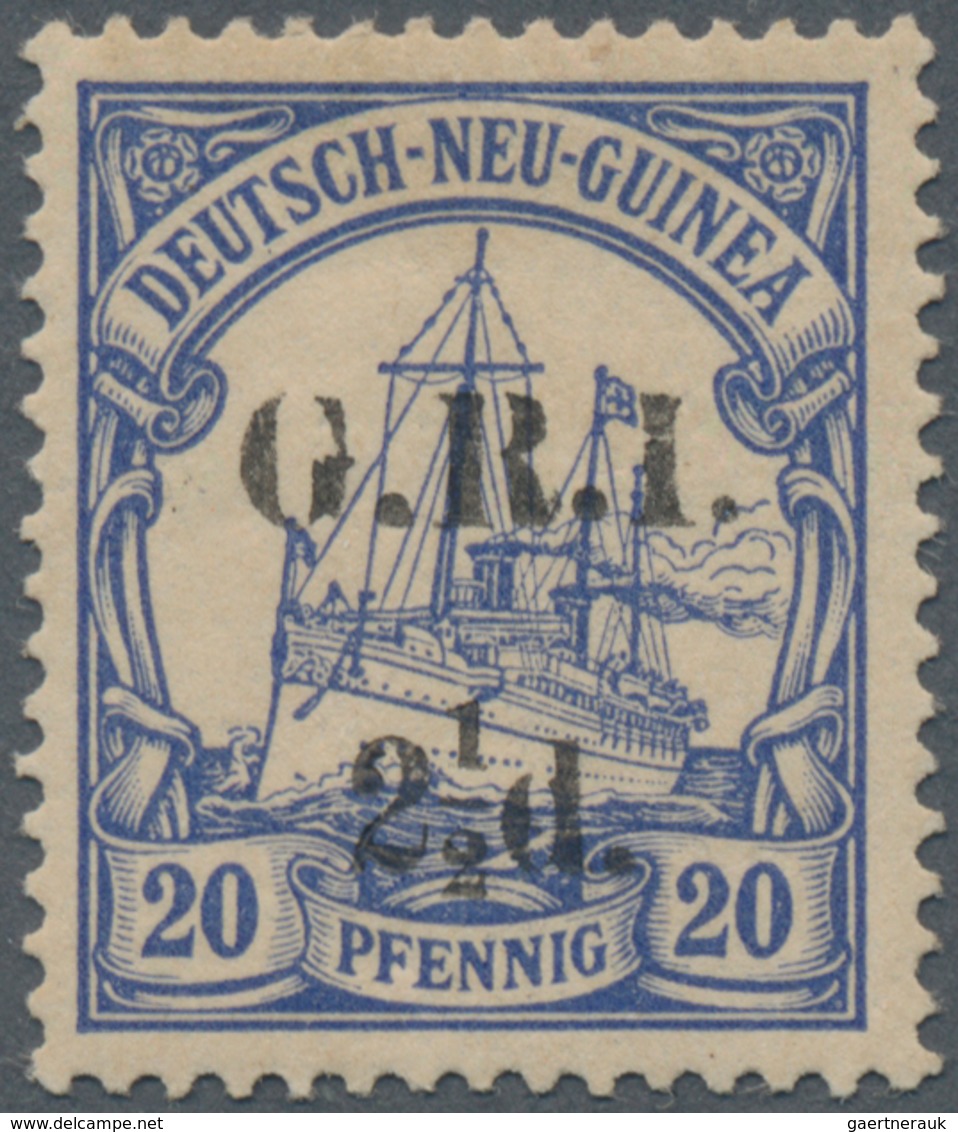 Deutsch-Neuguinea - Britische Besetzung: 1914/1915, 2½ Pfg. Auf 20 Pfg. Ultramarin, Weiter Aufdruck, - Duits-Nieuw-Guinea