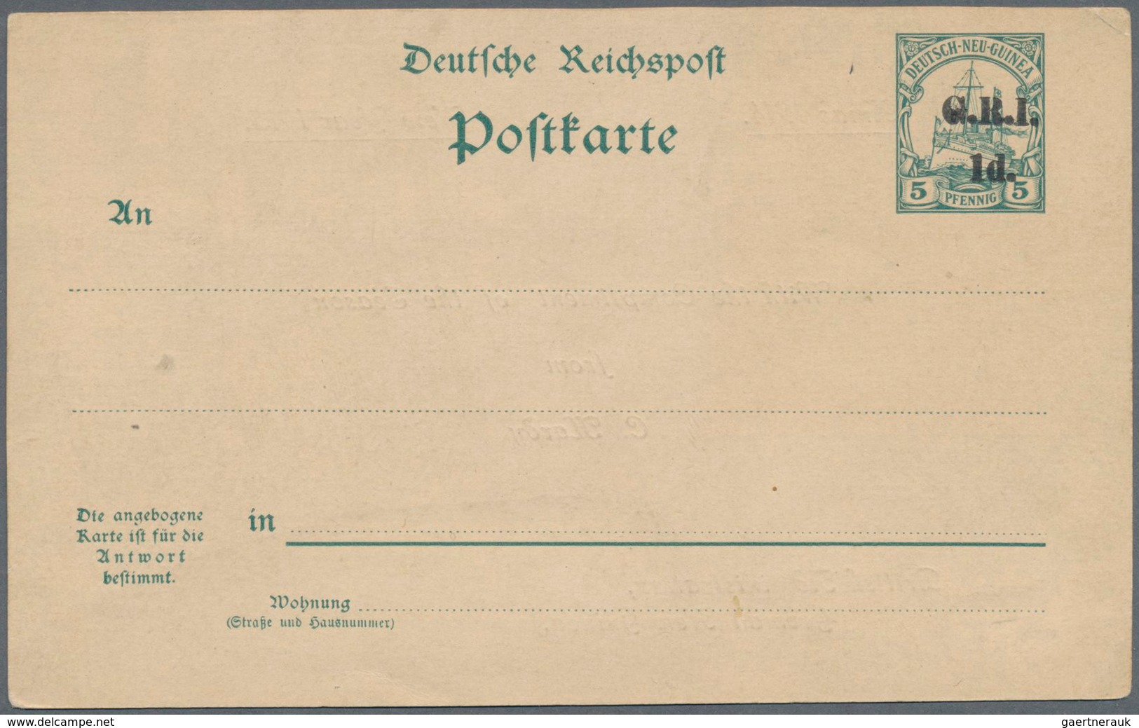 Deutsch-Neuguinea - Britische Besetzung: 1915, Ungebrauchte Ganzsachenpostkarte Mit Bezahlter Antwor - Deutsch-Neuguinea