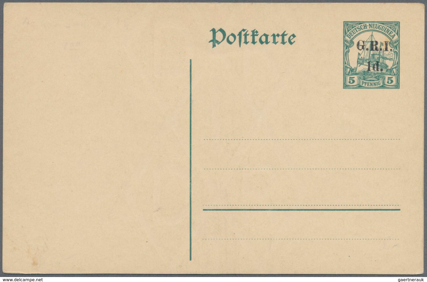 Deutsch-Neuguinea - Britische Besetzung: 1915, Ungebrauchte Ganzsachenpostkarte Mit Wst. Kolonialsch - German New Guinea