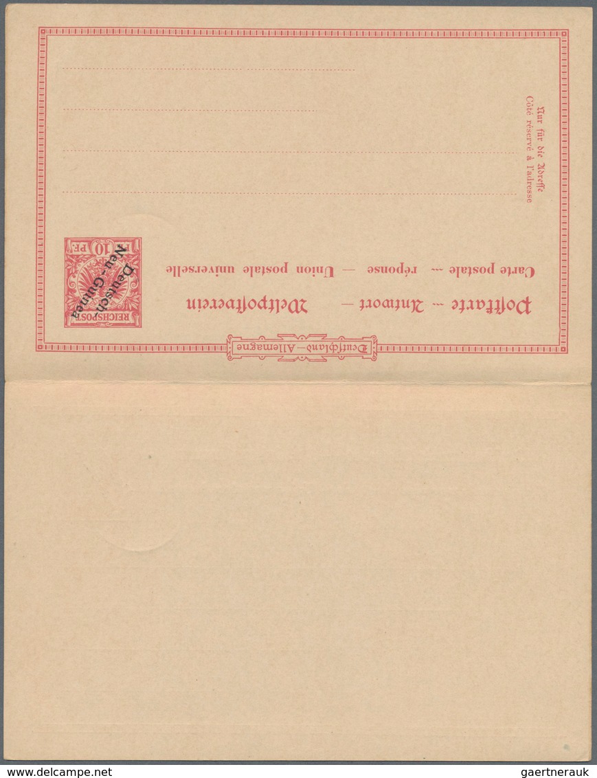 Deutsch-Neuguinea - Ganzsachen: 1900, Gebrauchte Ganzsachenpostkarte Mit Bezahlter Antwort Mit Schwa - German New Guinea