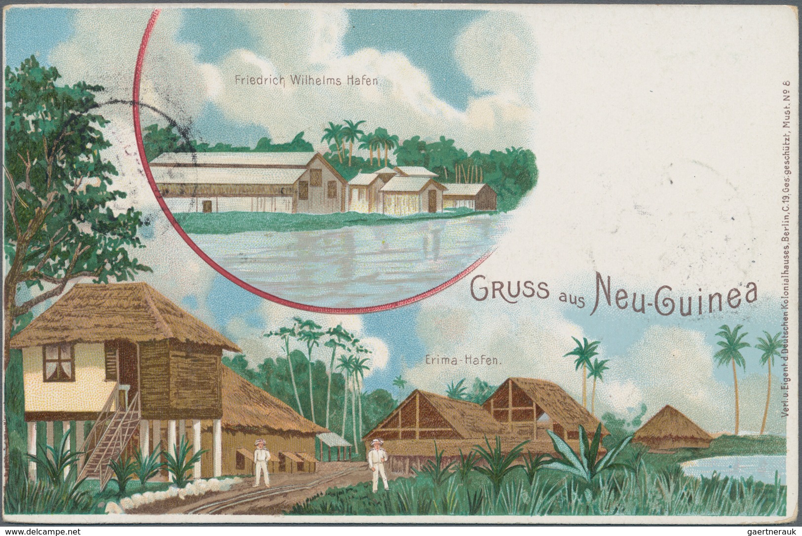 Deutsch-Neuguinea - Ganzsachen: 1898, Gebrauchte Privatganzsachen-Litho-Karte "Gruss Aus Neuguinea" - Duits-Nieuw-Guinea