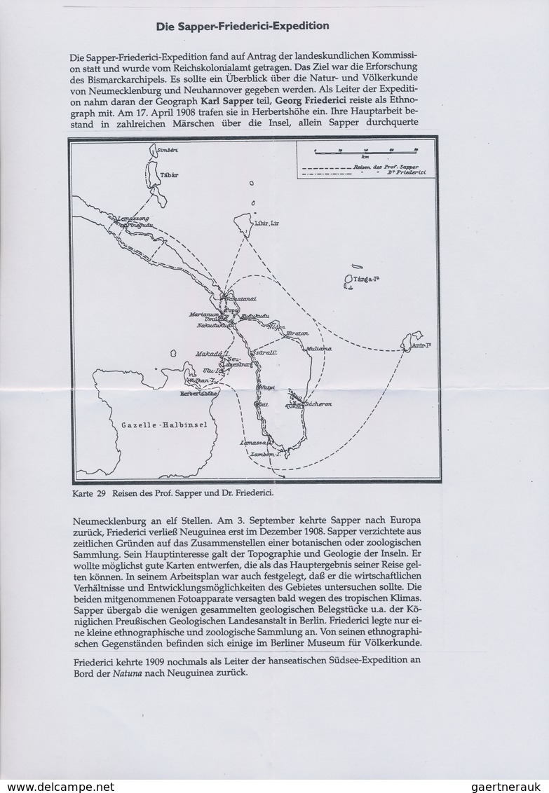 Deutsch-Neuguinea - Besonderheiten: 1908 (23.8.), 5 Pfg. GA-Karte Des Ethnographen Dr. Georg Frieder - German New Guinea