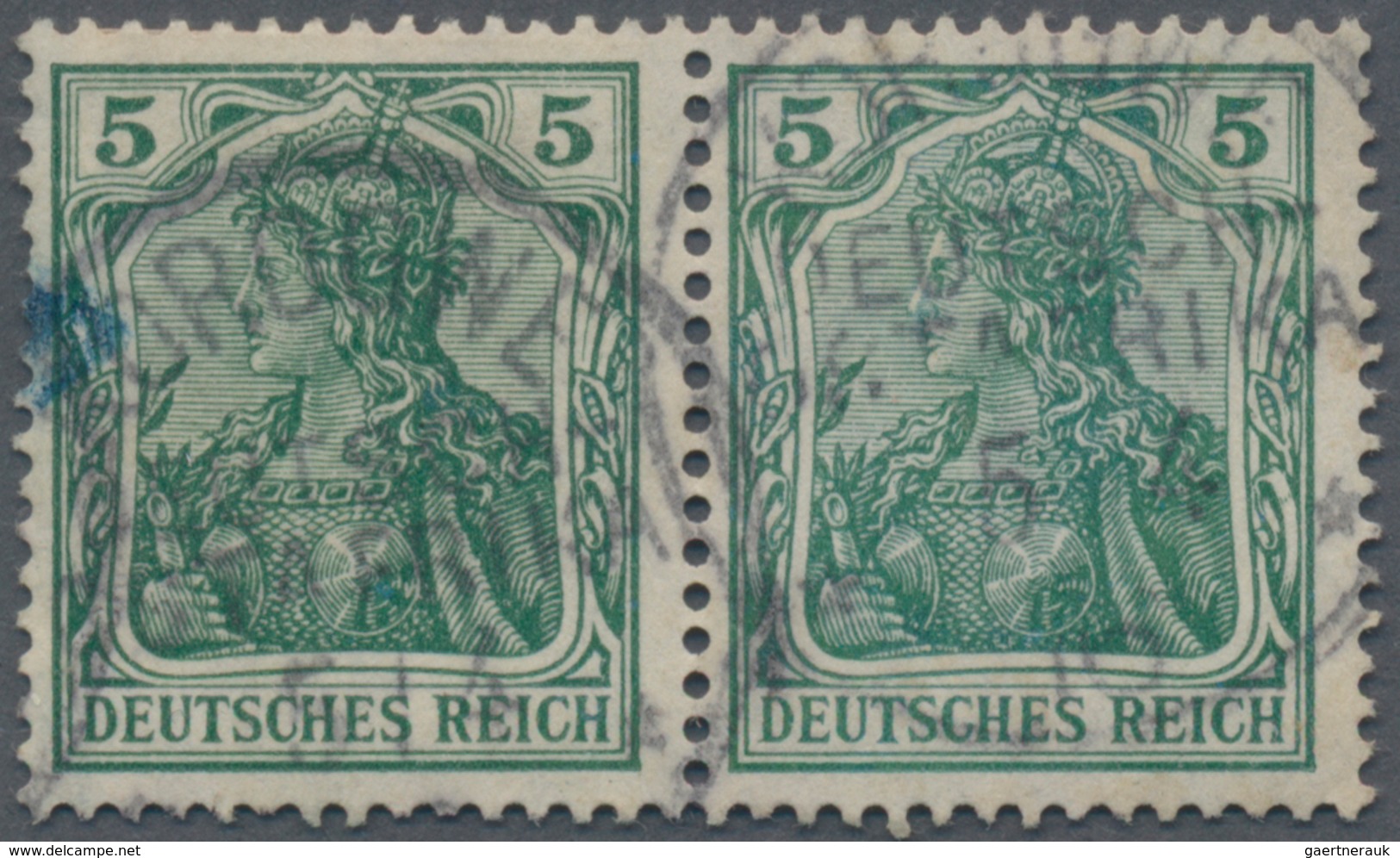 Deutsch-Ostafrika: 1915/16, Germania 5 Pf Friedensdruck Ohne Aufdruck, Sog. "Königsberg-Ausgabe", Wa - Deutsch-Ostafrika