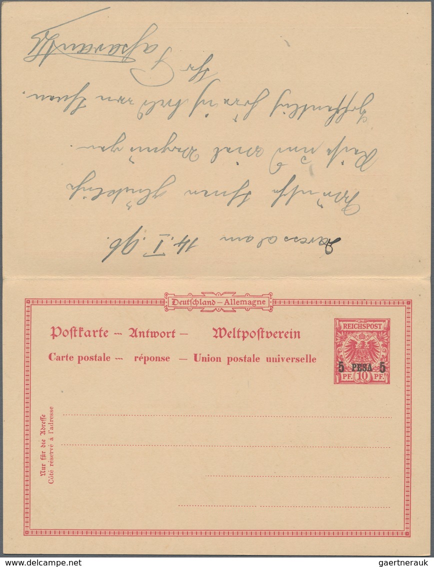 Deutsch-Ostafrika - Ganzsachen: 1896, Gebrauchte Ganzsachenpostkarte Mit Bezahlter Antwort Mit Schwa - Deutsch-Ostafrika