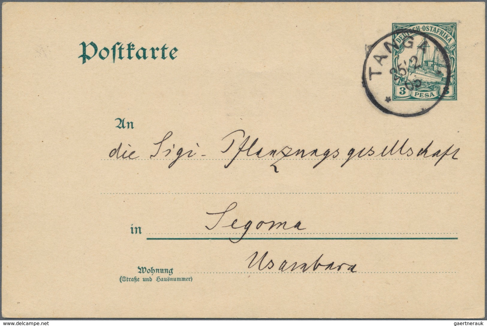 Deutsch-Ostafrika - Ganzsachen: 1905, Bedarfs- Und Portogerecht Verwendete Ganzsachenpostkarte Wst. - Deutsch-Ostafrika