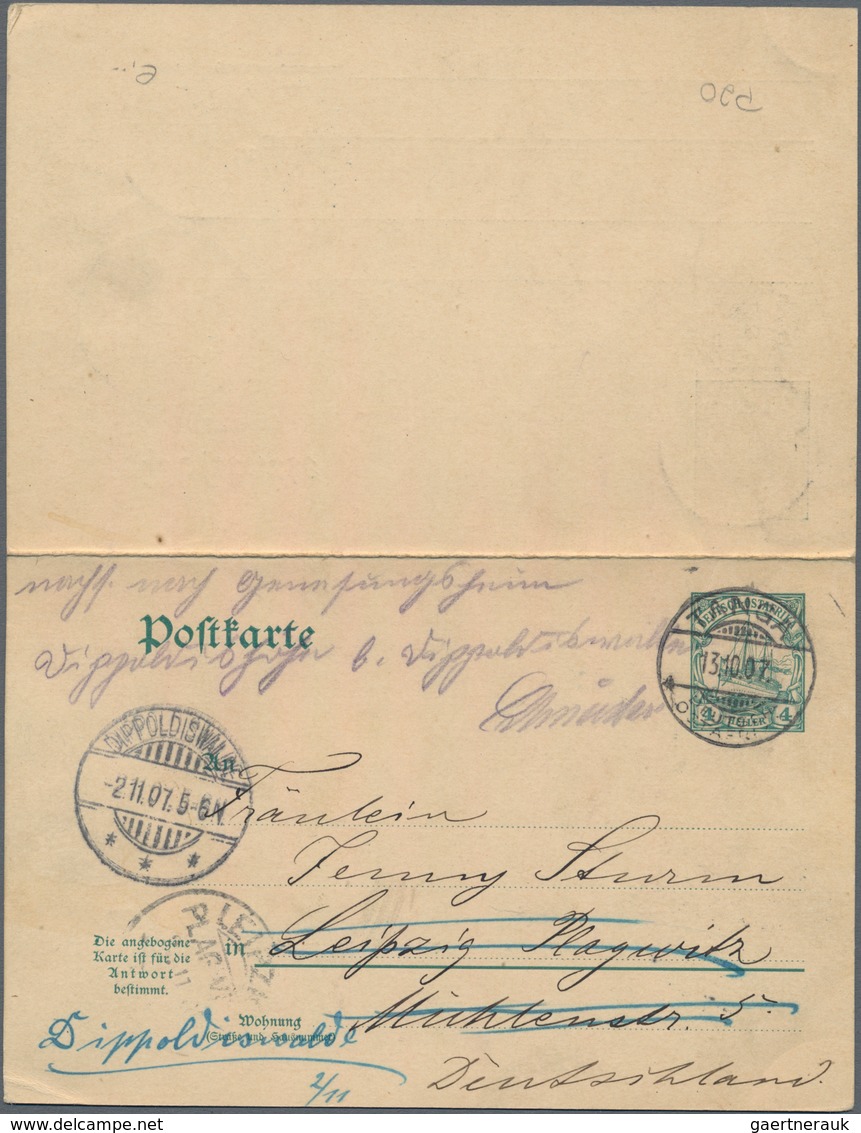 Deutsch-Ostafrika - Ganzsachen: 1907, Bedarfs- Und Portogerecht Verwendete Ganzsachenpostkarte Mit B - German East Africa